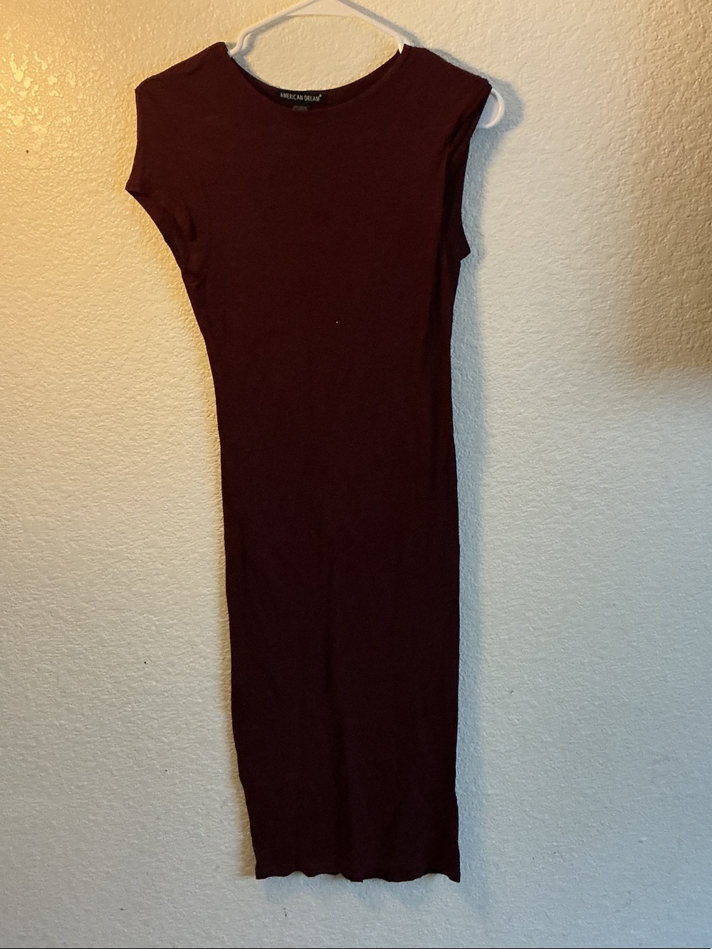 American Dream Burgundy Bodycon Midi Dress